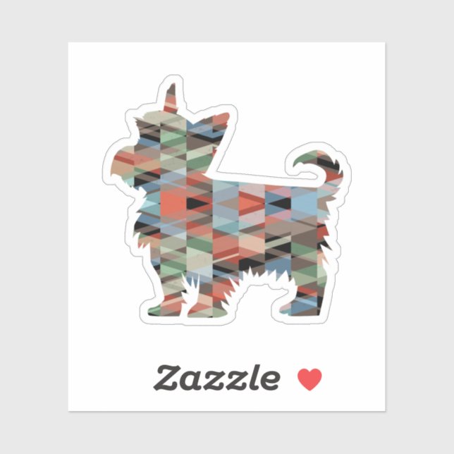 Yorkie Dog Breed Geo Silhouette Plaid (Sheet)