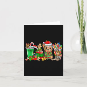 Yorkie Dog Christmas Pyjamas Coffee Latte Mugs Xma Card