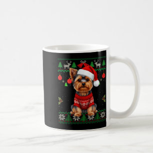 Yorkie Dog Christmas Wearing Ugly Christmas Sweate Coffee Mug