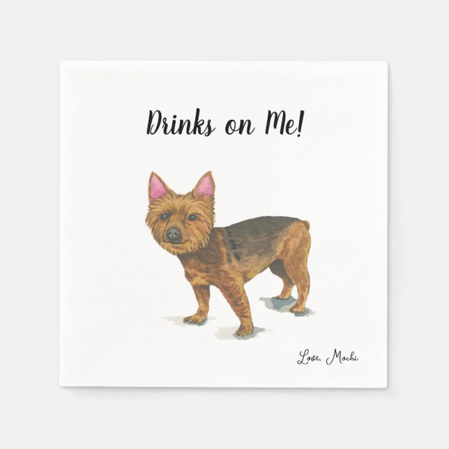 Yorkie Dog Cocktail Napkins (Front)