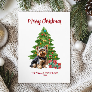 Yorkie Dog Family Christmas Holiday Card
