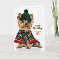 Yorkie Dog Funny Fleas Navidog with Name