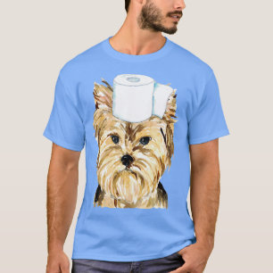Yorkie dog toilet Painting T-Shirt
