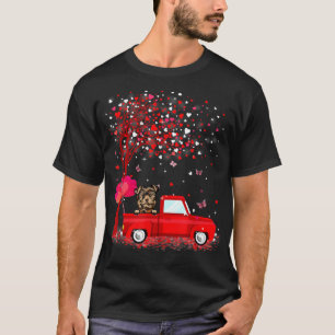 Yorkie Dog Valentine's Day Gifts Dogs Red Truck He T-Shirt