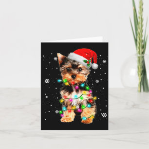 Yorkie Dogs Tree Christmas Sweater Xmas Pet Animal Card