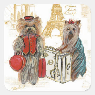 Yorkie Eiffel Tower Paris Stickers Tags