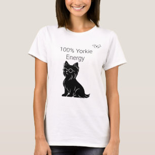 Yorkie Energy Cute Glasses Dog Mum T-Shirt