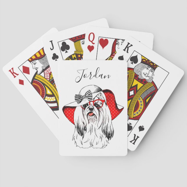 Yorkie Fashion Shoot | Add Your Name Playing Cards (Back)