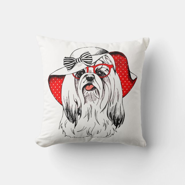 Yorkie Fashion Shoot Cushion (Front)