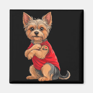 Yorkie Featuring Tattooed Yorkshire Terrier Love Magnet
