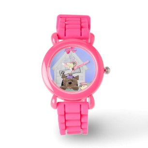 Yorkie glitter strap watch