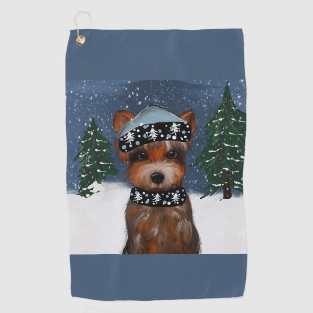 Yorkie   golf towel (Front)