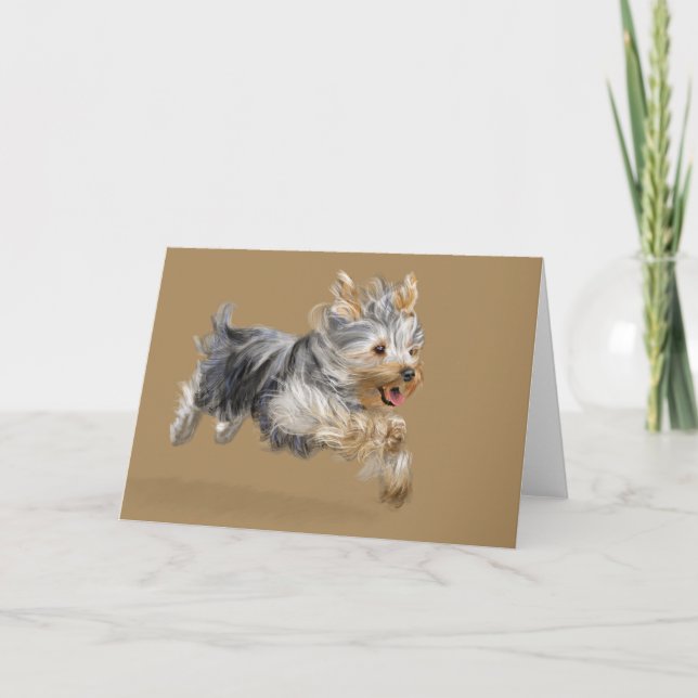 Yorkie Greeting Card, Standard white envelopes Card (Front)