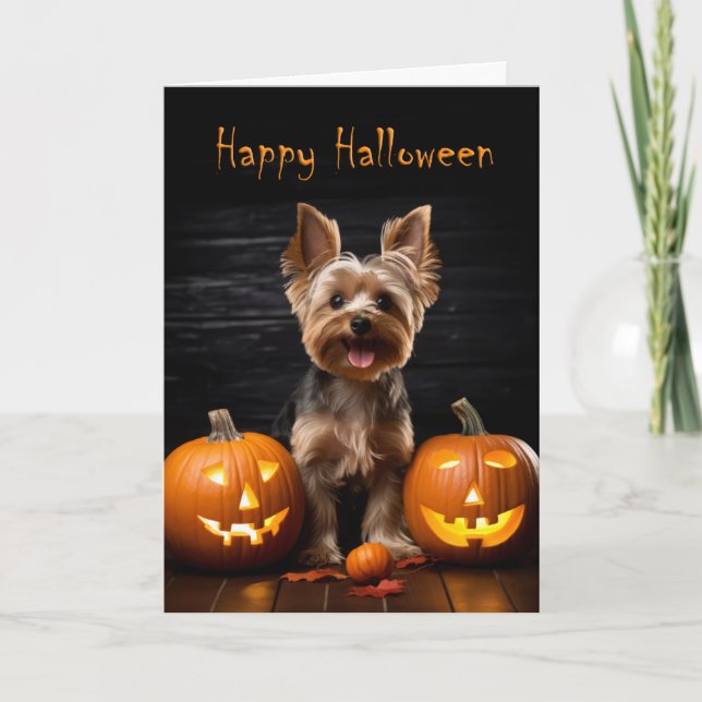 Yorkie Halloween Card (Front)