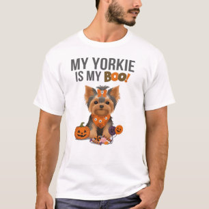 Yorkie Halloween Costume  My Yorkie is My Boo Dog  T-Shirt