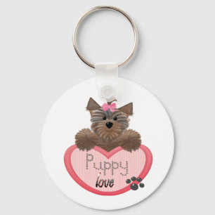 Yorkie-heart Puppylove Key Ring