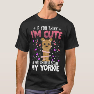 Yorkie Heart Valentine's Day Animal For Womens Kid T-Shirt