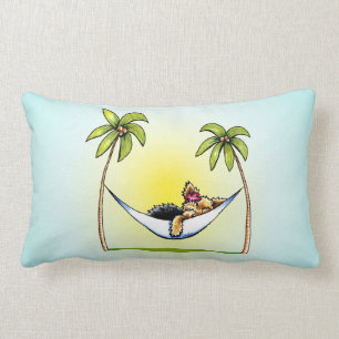 Yorkie Island Princess Off-Leash Art™ Lumbar Cushion