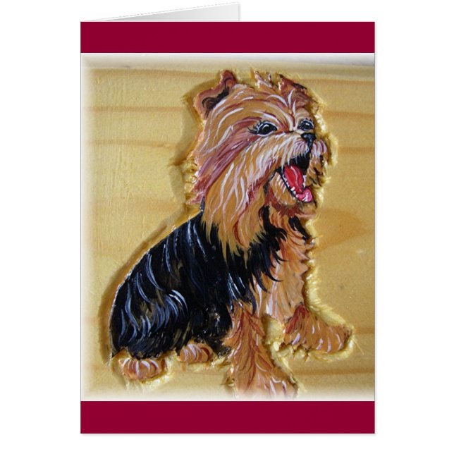 Yorkie Laughing Card (Front)