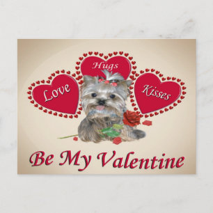 Yorkie Love Hugs and Kisses Postcard