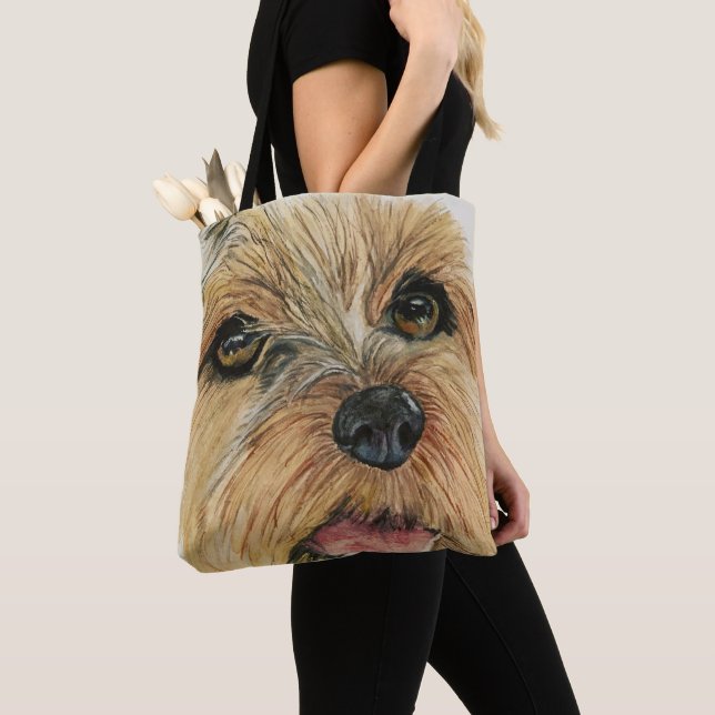 “Yorkie Love” Shoulder Tote Bag (Close Up)