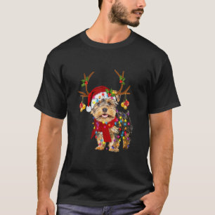 Yorkie Lovers Merry Christmas Yorkie Reindeer T-Shirt