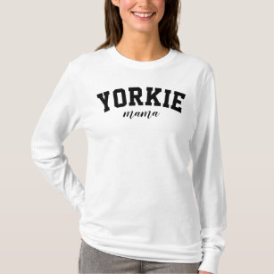 Yorkie Mama Cute Yorkshire Terrier Dog College T-Shirt