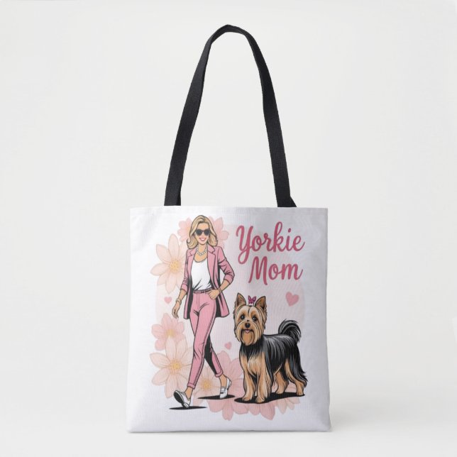 Yorkie Mom Tote Bag (Front)