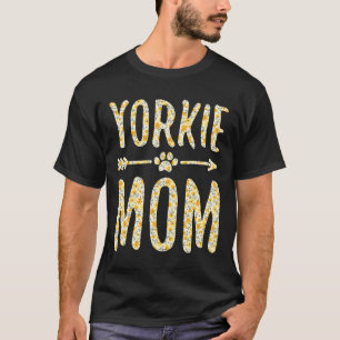 Yorkie Mum Dog Owner Yorkshire Terrier Gift  Flowe T-Shirt