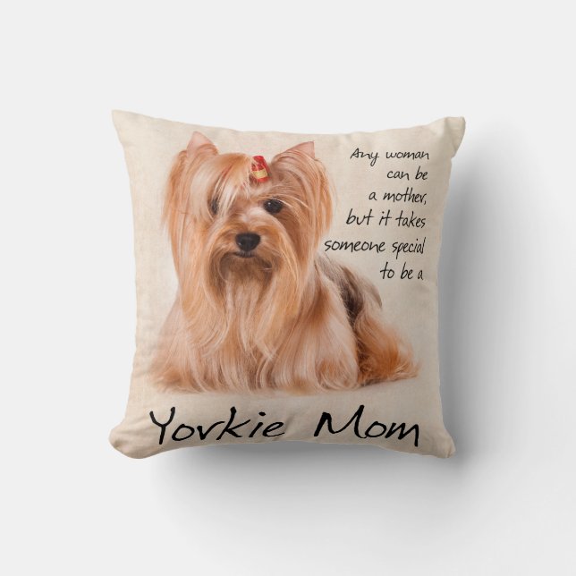Yorkie Mum Pillow (Front)