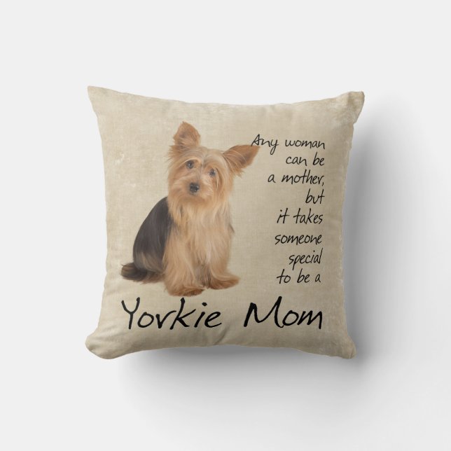 Yorkie Mum Pillow (Front)