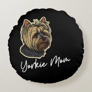 Yorkie Mum Round Cushion