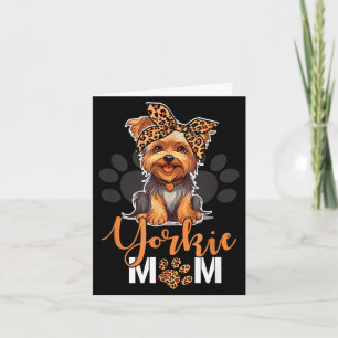 Yorkie mum yorkshire leopard dog lovers mother's card