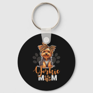 Yorkie mum yorkshire leopard dog lovers mother's key ring