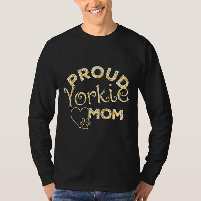 Yorkie Mum Yorkshire Terrier Dog Gift  Flower T-Shirt (Front)