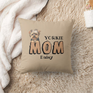 Yorkie Mum Yorkshire Terrier Lover Custom Name Cushion