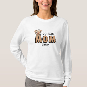 Yorkie Mum Yorkshire Terrier Lover Custom Name T-Shirt