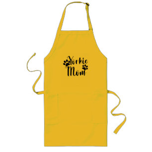 Yorkie Mum Yorkshire Terrier Pawprints  Long Apron