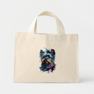 Yorkie, muy cute mini tote bag