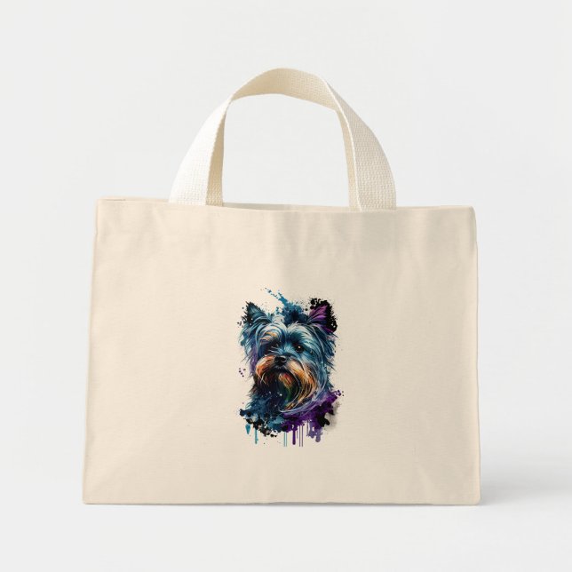 Yorkie, muy cute mini tote bag (Front)