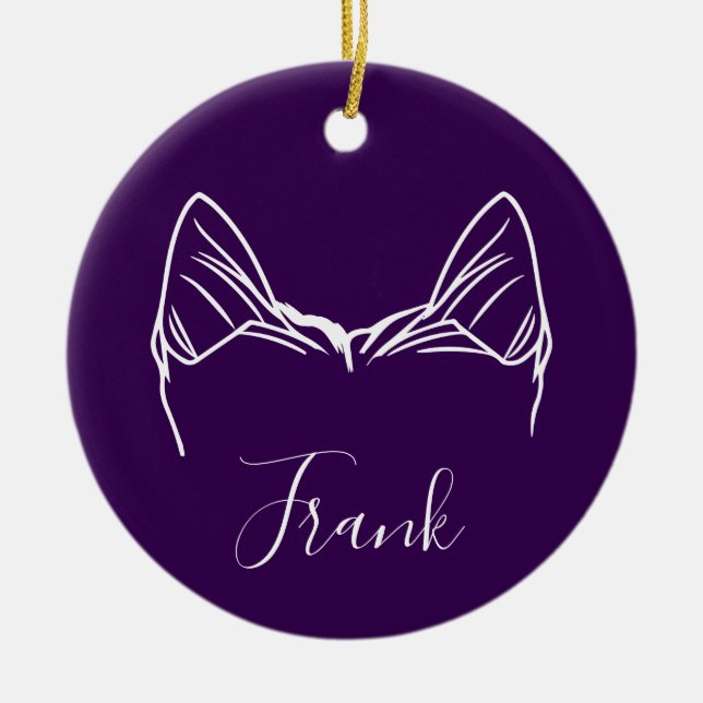Yorkie Ornament (Om Logo) (Front)
