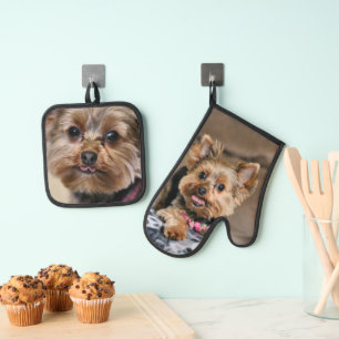 Yorkie Oven Mitt & Pot Holder Set