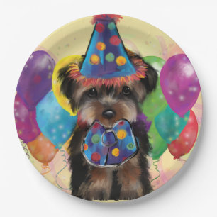Yorkie paper plate