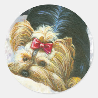 Yorkie Peek a Boo Stickers Yorkshire Terrier