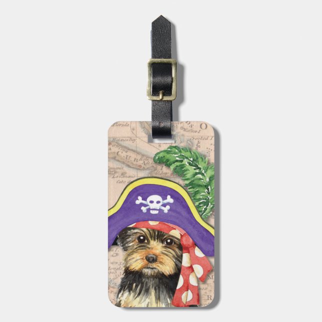 Yorkie Pirate Luggage Tag (Front Vertical)