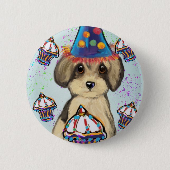 Yorkie Poo 6 Cm Round Badge (Front)