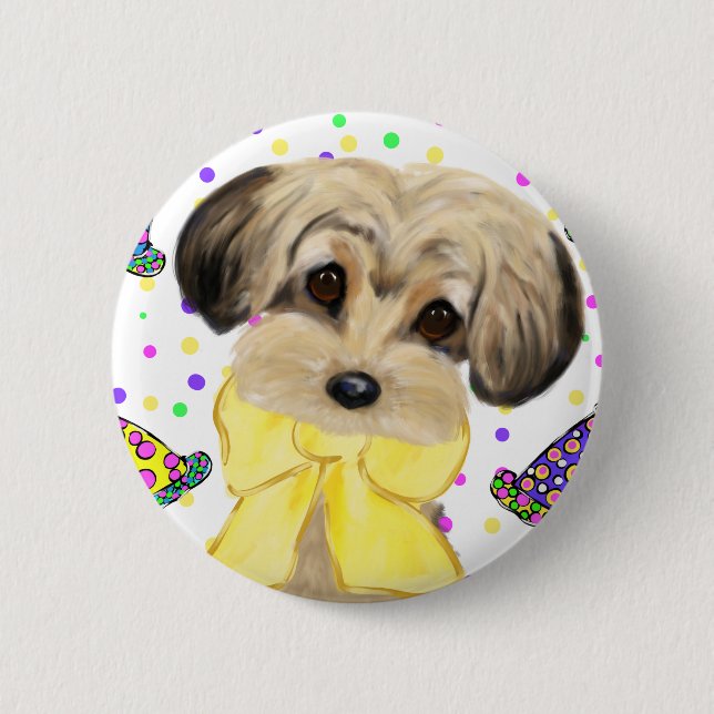 Yorkie Poo 6 Cm Round Badge (Front)