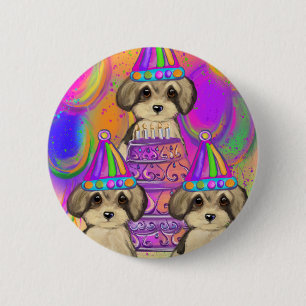 Yorkie Poo 6 Cm Round Badge