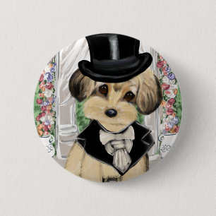 YORKIE POO 6 CM ROUND BADGE