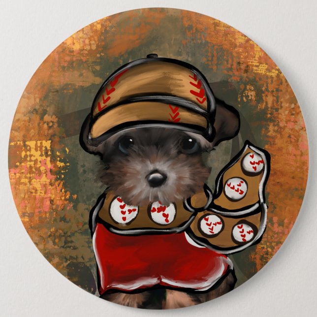Yorkie Poo  6 Cm Round Badge (Front)